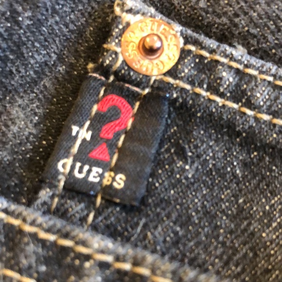 Guess black denim straight leg jeans